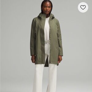Lululemon Athletica Green Trench Rain Coat